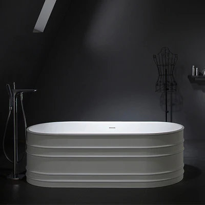 GALLARIA ADUA FREESTANDING STONE BATHTUB WHITE 1700MM