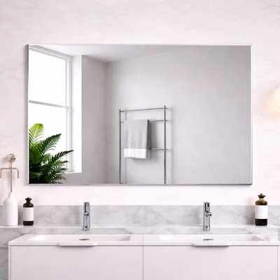 POSEIDON JASPER RECTANGULAR FRAMELESS BEVEL EDGE PLAIN MIRROR 900X750MM