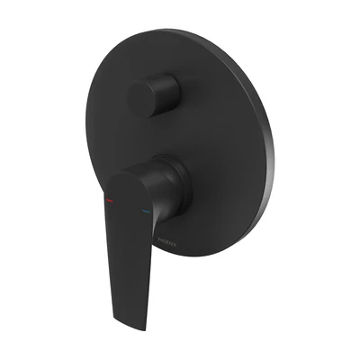 PHOENIX ARLO SHOWER AND BATH DIVERTER MIXER WITH TRIM KIT AND BODY MATTE BLACK