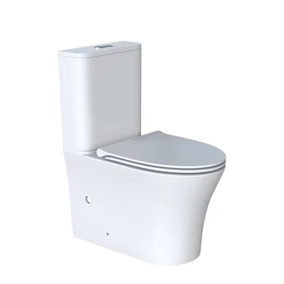 AQUAPERLA ARROW ARMINO DUAL FLUSH WASHDOWN TWO PIECE CERAMIC TOILET SUITE WITH SOFT CLOSED SEAT WHITE