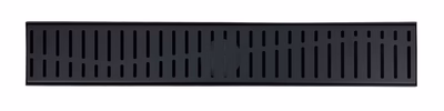 GRATES2GO MATTE BLACK FLOW PATTERN DRAIN 1000MM LENGTH (CUSTOM AVAILABLE)