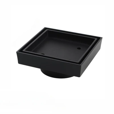 AQUAPERLA TILE INSERT SHOWER GRATE DRAIN BLACK 115MM