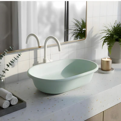 TURNER HASTINGS BLANCHE TITANCAST HANDCRAFTED ABOVE COUNTER BASIN SPECIAL FINISH 530MM