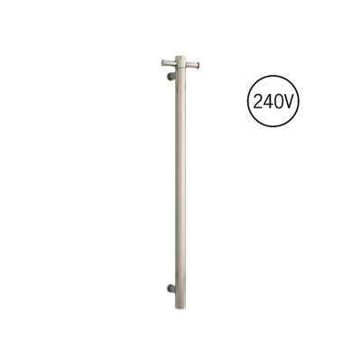 THERMOGROUP 240 VOLT VERTICAL SINGLE HEATED TOWEL RAIL BRUSHED NICKEL 900MM