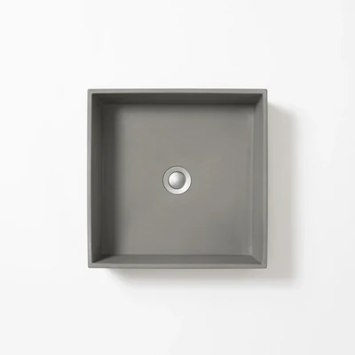 CONCRETE STUDIO BALY ABOVE COUNTER BASIN SQUARE MID GREY 360MM