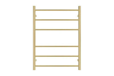 LINSOL AVID 6 BAR HEATED TOWEL RAIL BRUSHED BRASS 800MM