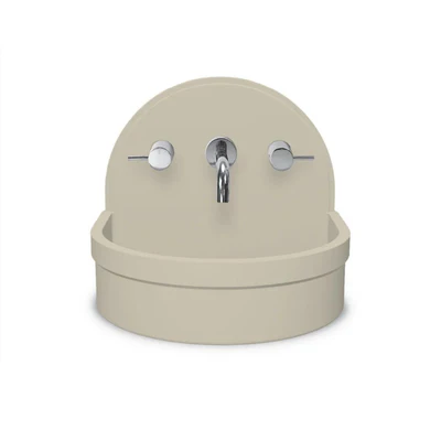 NOOD CO BETTY ABOVE COUNTER / WALL HUNG BASIN SAND 410MM