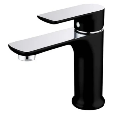 TAPART SLEEK BASIN MIXER 158MM BLACK AND CHROME