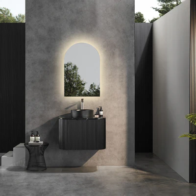 CETO AVALON MATTE BLACK 600MM SINGLE BOWL WALL HUNG VANITY
