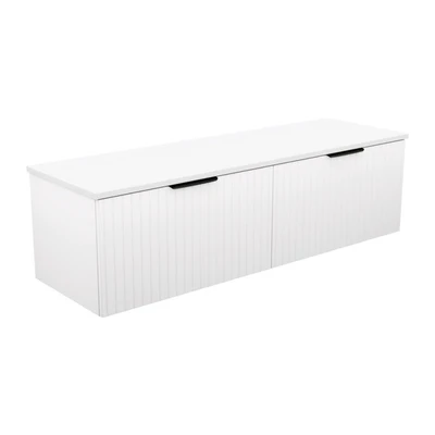FIENZA BAYVIEW ULTRA WHITE MATTE 1500MM DOUBLE BOWL WALL HUNG VANITY