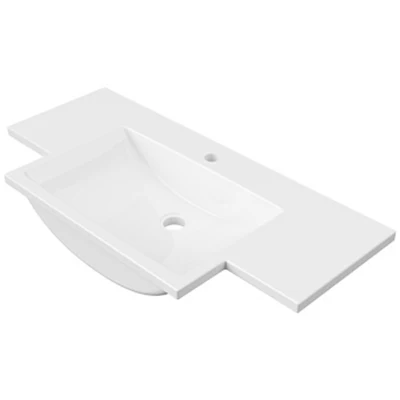 DUROCLASS MONACO FORWARD GLOSS WHITE SINGLE BOWL SEMI-RECESSED VANITY TOP (MULTIPLE SIZES AVAILABLE)