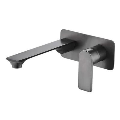 TAPART BATEAU LEAD FREE WALL MIXER WITH OUTLET BRUSHED GUN METAL