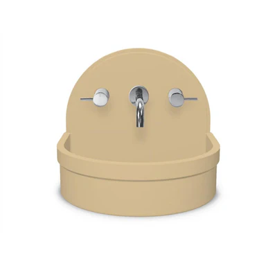 NOOD CO BETTY ABOVE COUNTER / WALL HUNG BASIN CUSTARD 410MM