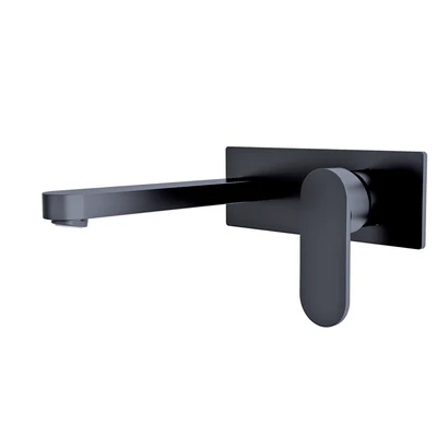 NERO ECCO WALL BASIN/BATH MIXER 206MM MATTE BLACK