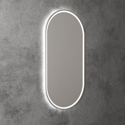 AULIC BEAU MONDE LED MIRROR BRUSHED NICKEL 3 COLOUR LIGHTS 450X900MM