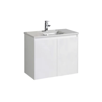 AULIC ALICE SATIN WHITE 600MM SINGLE BOWL WALL HUNG VANITY