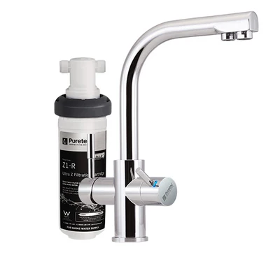 PURETEC TRIPLA LEAD FREE T3 FAUCET WITH QUICK-TWIST FILTER 0.1 MICRON