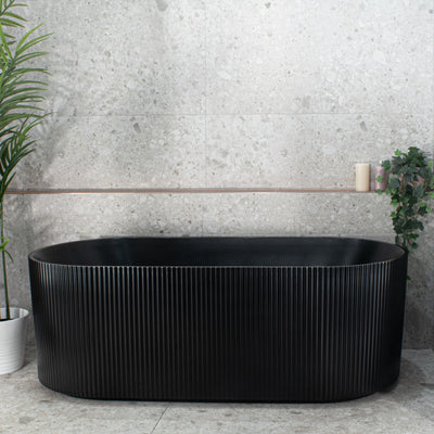 ENFLAIR BRIGHTON GROOVE FREESTANDING BATHTUB MATTE BLACK (AVAILABLE IN 1500MM AND 1700MM)