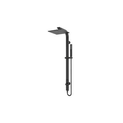 NERO ASTRA RAIN SQUARE TWIN SHOWER WITH SINGLE HOSE 869MM MATTE BLACK