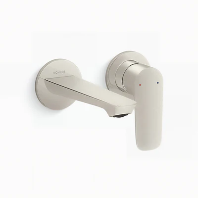 KOHLER ALEO-S WALL BASIN MIXER FULL KIT 165MM BRUSHED NICKEL
