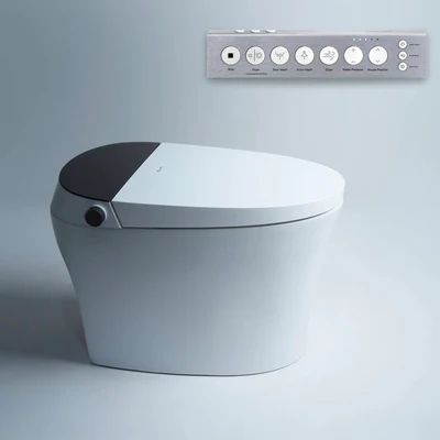 ALIA SMART INTEGRATED TOILET WITH REMOTE CONTROLLED BIDET ELONGATED WHITE