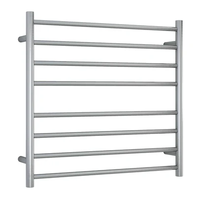 THERMOGROUP 8-BAR ROUND LADDER HEATED TOWEL RAIL BRUSHED STAINLESS STEEL 750MM
