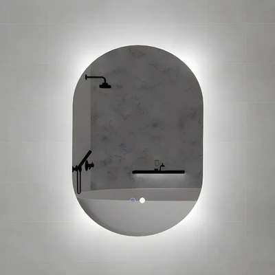 RIVA O2 FRAMELESS BACKLIT OVAL LED MIRROR 3 COLOUR LIGHTS 600X900MM