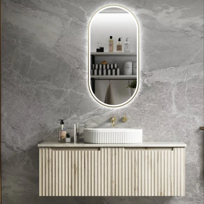 AULIC CALDER NATURAL OAK 1200MM SINGLE BOWL WALL HUNG VANITY