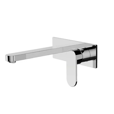 NERO ECCO WALL BASIN/BATH MIXER 206MM CHROME