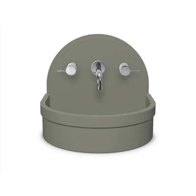 NOOD CO BETTY ABOVE COUNTER / WALL HUNG BASIN OLIVE 410MM