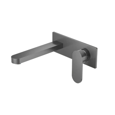 NERO ECCO WALL BASIN/BATH MIXER 206MM GUN METAL