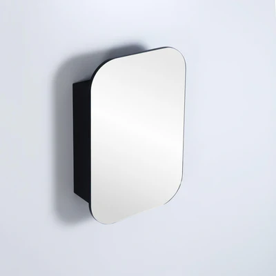 LUKKA ALLISON MATTE BLACK MIRROR SHAVING CABINET 400MM