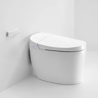 AQUAPERLA INSTANT HEATING SMART TOILET REMOTE & SIDE CONTROL WHITE