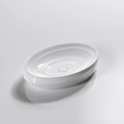 INFINITY ABOVE COUNTER CERAMIC BASIN GLOSS WHITE 600MM