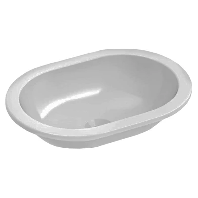 JOHNSON SUISSE EMILIA OVAL COMPACT VANITY TOP-MOUNT BASINS WHITE 430MM