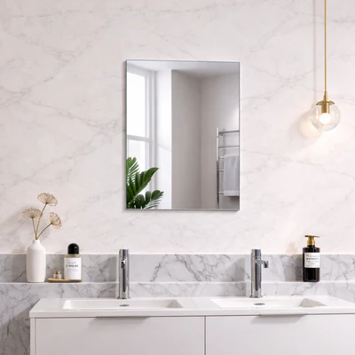 POSEIDON JASPER RECTANGULAR FRAMELESS PENCIL EDGE PLAIN MIRROR 450X600MM