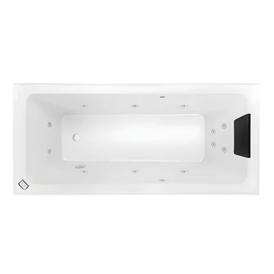 DECINA CORTEZ INSET CONTOUR SPA BATH GLOSS WHITE (AVAILABLE IN 1520MM AND 1670MM) WITH 12-JETS