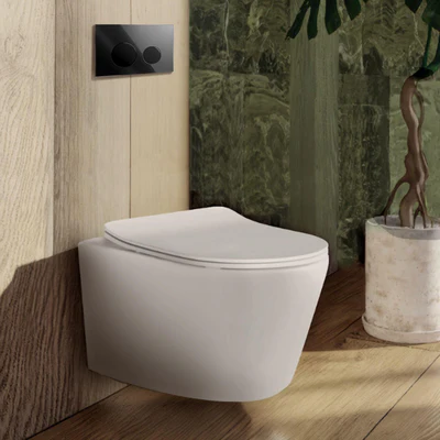 BELBAGNO GLASS IN WALL CIRCLE BUTTON FLUSH PLATES 256MM BLACK