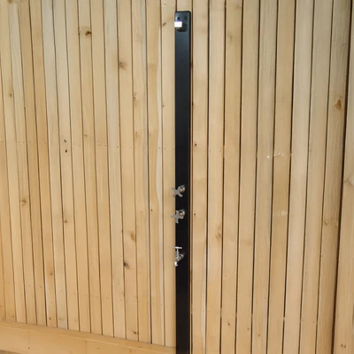 RAINWARE AUSSIE WALL MOUNTED OUTDOOR HOT AND COLD SHOWER AND FOOTWASH BLACK