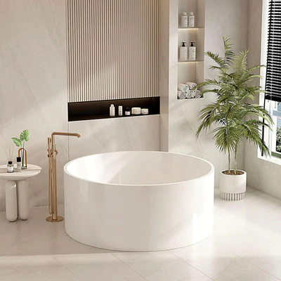 MERCIO COLE FREESTANDING ACRYLIC BATHTUB GLOSS WHITE 1400MM