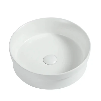 ZUMI LVIA SEMI-RECESSED AND DROP-IN CERAMIC BASIN MATTE WHITE 400MM