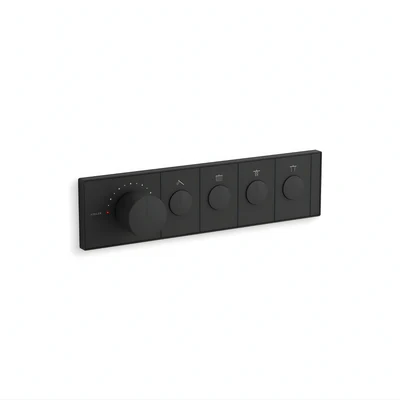 KOHLER ANTHEM FOUR OUTLET RECESSED MECHANICAL THERMOSTATIC CONTROL PANEL AND VALVE COMPLETE KIT MATTE BLACK
