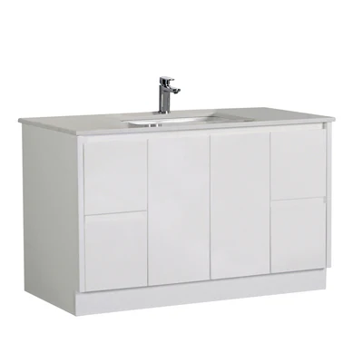 AULIC ALICE SATIN WHITE 1200MM SINGLE BOWL FLOOR STANDING VANITY