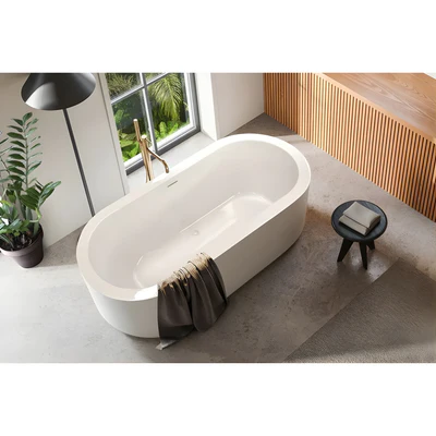 DECINA COOL FREESTANDING BATHTUB WITH INTEGRATED OVERFLOW GLOSS WHITE (AVAILABLE IN 1500MM AND 1790MM)
