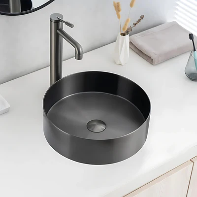 ALIA SS ABOVE COUNTER BASIN STAINLESS STEEL GUNMETAL GREY 400MM