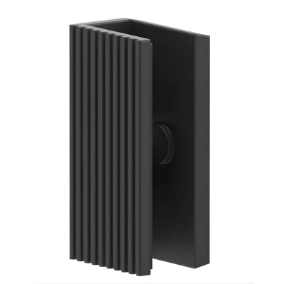 BELLA VISTA FLUTED SHOWER SCREEN WALL BRACKET BLACK