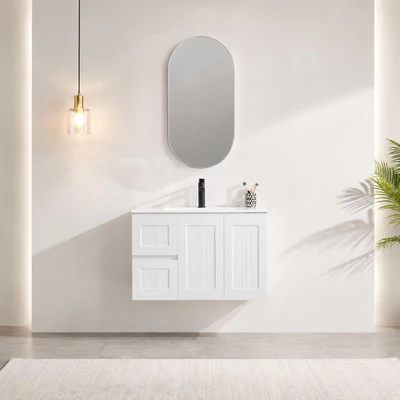 LUKKA ALLISON MATTE WHITE MIRROR SHAVING CABINET 450MM