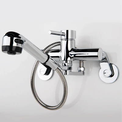 QUOSS FREEDOM BATH / LAUNDRY / KITCHEN MIXER WITH SPOUT 225MM CHROME WITH MULTIPLE FITTING OPTIONS