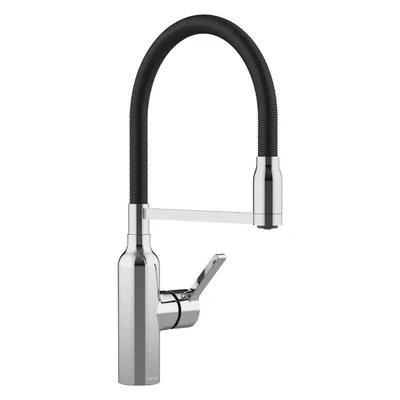 FELTON BEX LEAD FREE ALL PRESSURE PULL DOWN SINK MIXER 414MM CHROME AND BLACK