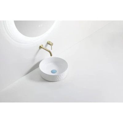 RIVA 499 LATTICE PATTERN ABOVE COUNTER BASIN GLOSS WHITE 360MM
